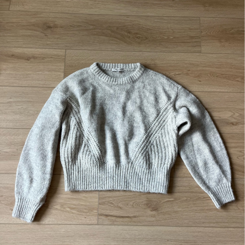 Madewell Light Gray Crew Neck Sweater